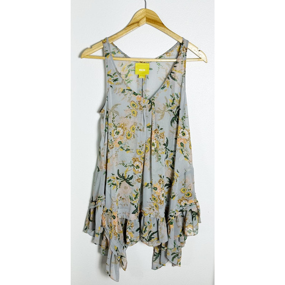 Anthropologie Maeve Magda Floral Fuffle Tunic Blouse sz S - Picture 1 of 6